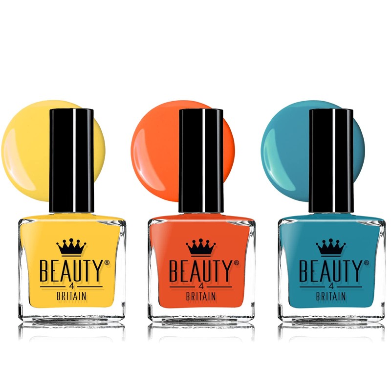 Beauty4Britain 6 x Luxury Nail Polish 6 Different Bright Rainbow