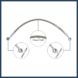 INFINAUTO Universal 35cm Stainless Steel Motorcycle Hydraulic Oil Hose Pipe Stylish Design