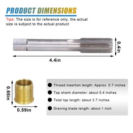 UHANBUT Spark Plug Thread Repair Kit, Stainless Steel Car Repair Tool Accessories Include M14×1.25 Thread Inserts and M16×1.25 Tap, Suitable for Automotive Gasoline Engines Generators