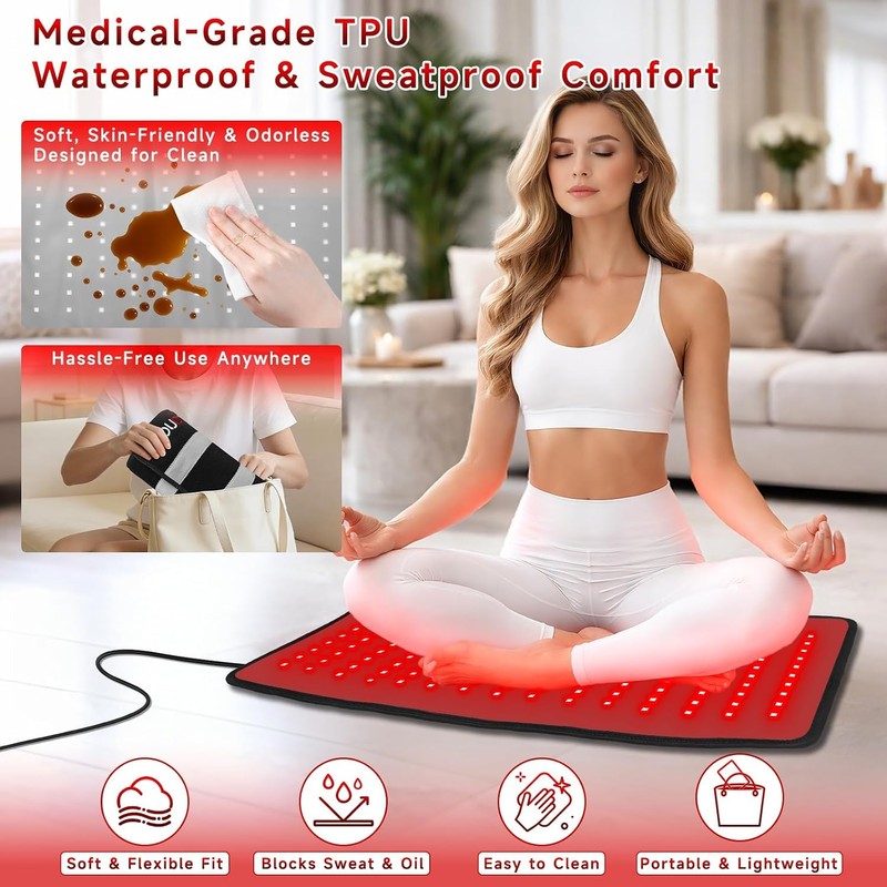 Red Light Therapy Mat for Body, FSA&HSA Red Light Pad,