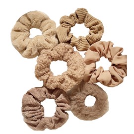 Lapimou Scrunchie, Fluffy, Fuzzy, Faux Fur Set, Hair Elastic, Hair Band, Hair Accessories, Hair Decoration, Hair Elastic, No Traces, Women's, Mature Style, Popular, Cute, Fashionable, Korean, Autumn