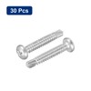 sourcing map #14-1-3/4" Self Drilling Screws, 30pcs 410 Stainless Steel