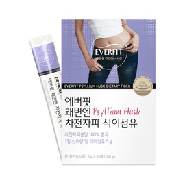 Everfit Kwaebyunen 100% psyllium husk dietary fiber 30 packets 1 box (30 days supply) bowel movement 1 box / 에버핏 쾌변엔 100% 차전자피 식이섬유 30포 1박스(30일분) 배변활동 1박스