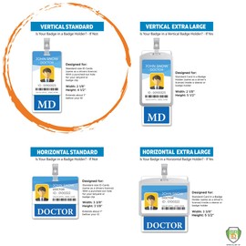 Bulk 6 Pack Custom Printed Vertical ID Badge Buddies - Double Sided USA Printed Badge Buddy - Healthcare Name Tag Backer - Waterproof, Spill Proof & Tear Resistant by Specialist ID (Teal)