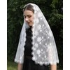 Mantveil White Spanish Style Floral Lace Mantilla Chapel Veils Classic