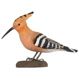 WILDLIFEGARDEN Wildlife Garden WG4472 DecoBird Hoopoe, Hand Carved Decorative Wooden Bird, Large European Birds