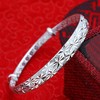 Eyixvan 2pcs 925 Sterling Silver Plated Classical Diamond Cut Adjustable
