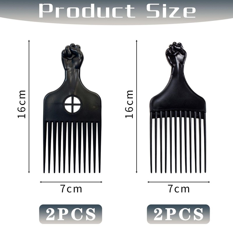 4 Pieces Fist Styling Comb, Funny Comb, Plastic Comb, Hair