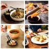 Liroyal Folding Chopsticks Portable Chopsticks Stainless Steel Ebony Chopsticks Lightweight