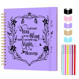 Memorial Scrapbook Album Keepsake Gift,I Will Hold You in My Heart Untill I Hold You in Heaven,Memorial Scrapbook 12x12 inch, Sympathy Gift,Loss of Loved One Gift (purple, 12 x 12 Inch)