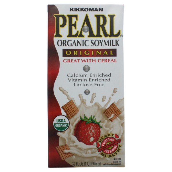 Kikkoman Pearl Original Organic Soy Milk, 32-Ounce (Pack of 6)