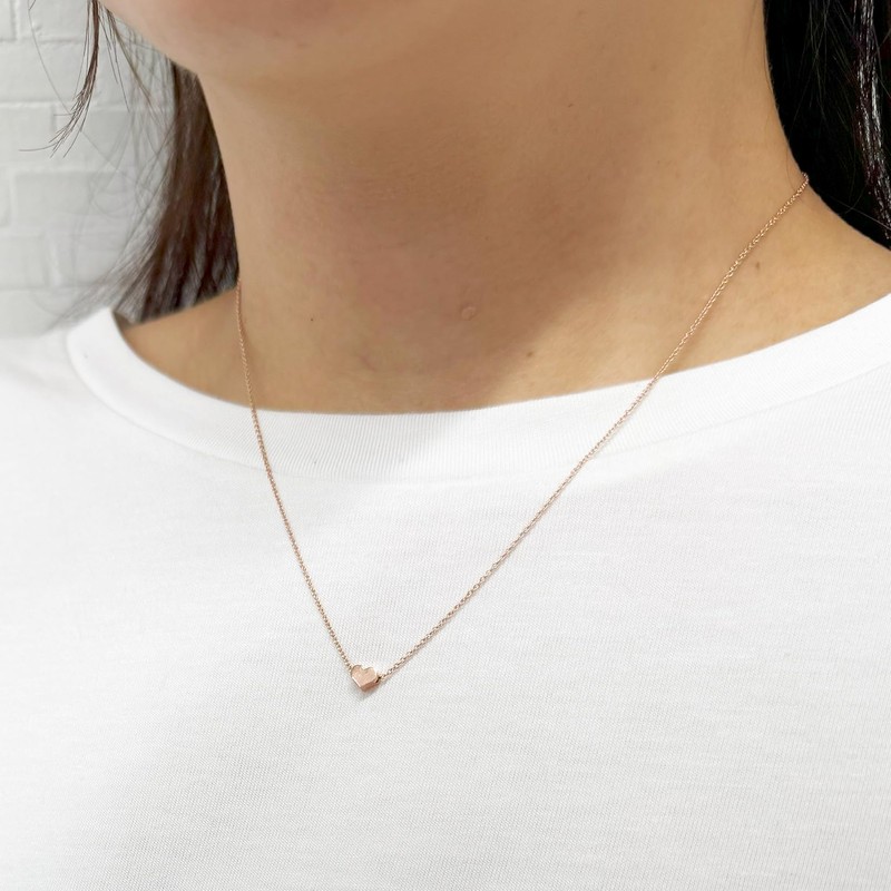 Metal Heart 1 Row Necklace Gold (N3261 – G)