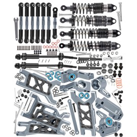 Upgrades Parts for 1/10 Slash 2WD,Slash VXL 2WD RC Shocks&Front Rear Suspension A Arms&Caster Block&Steering Blocks&Rear Stub Axle Carriers&Drive Shaft CVD&Hex Hub&Turnbuckles Camber Link,Titanium