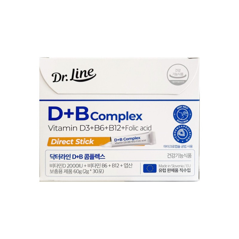 Doctor Line 닥터라인 D+B콤플렉스 다이렉트 비타민D 비타민B 엽산 2g x