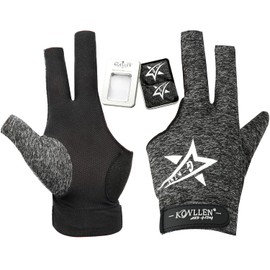 KONLLEN Billiards Gloves Left Hand/Right Hand L/XL Pool Gloves Lycra Material Professional Non-Slip Adjustable Breathable Billiards Match Gloves Snooker Nine-Ball 3 Cushion Carom Pool Accessories
