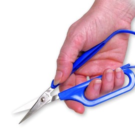 PETA Easi-Grip Long Loop Scissors, Stainless Steel and Polymer Handle, Self Opening Scissors, Ergonomic Grip for Anyone with Poor Hand Control, Weak Grip and Joint Problems, 45mm Pointed Blade
