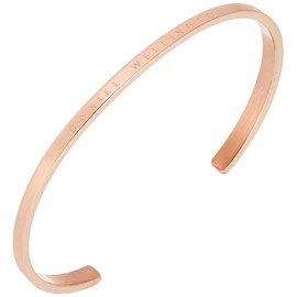 Daniel Wellington DW00400001 Bangle Bracelet, Classic Cuff, Women's, Men's (Rose Gold/Large), Rose Gold, No Stone