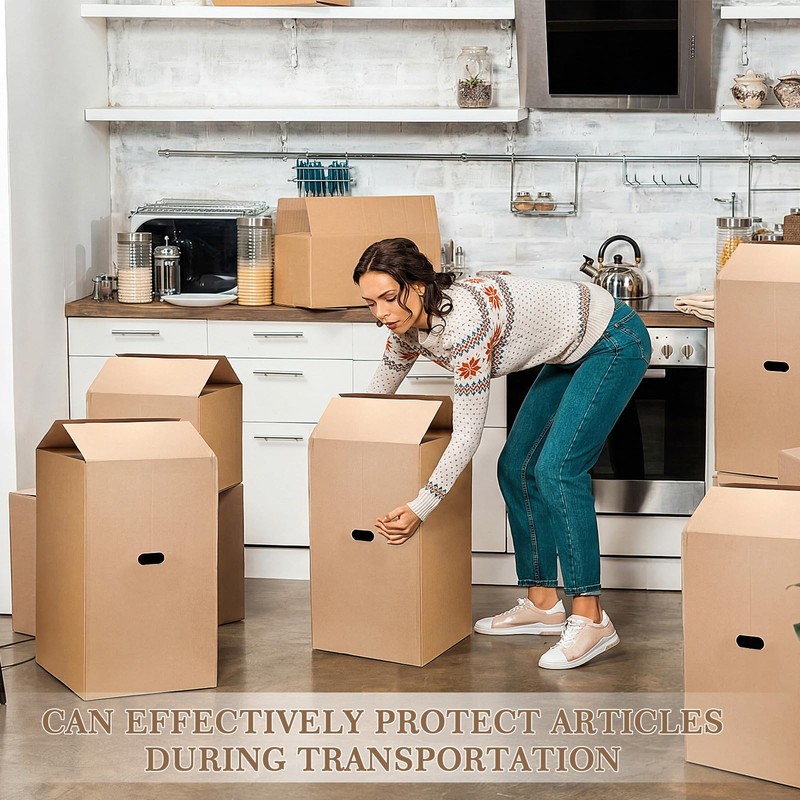Fullhawl 6 Pack Large Moving Boxes with Handles 18 x