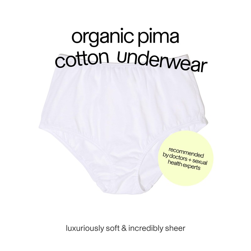 ODDO BODY 100% Organic Pima Cotton Underwear Mid-Rise Brief (Chalk,