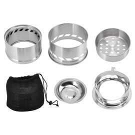Mini Alcohol Stove for Camping Hiking Stainless Steel Campfire Stove With Storage Bag High Feet