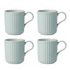 Lenox French Perle Scallop Ice Blue Mugs, S/4, 3.30