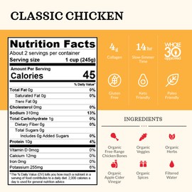 Chicken Bone Broth Soup by Kettle and Fire, Pack of 4, Keto Diet, Paleo Friendly, Whole 30 Approved, Gluten Free, with Collagen, 10g of protein,16.9 Oz (Pack of 4)