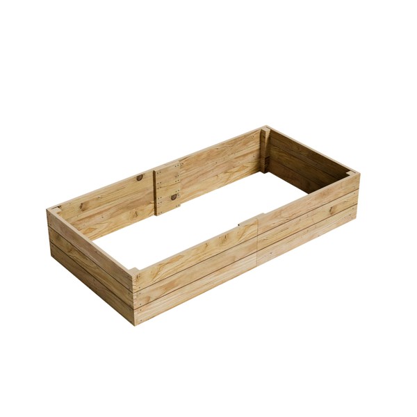 Gro Garden Products Wooden Raised Garden Bed - 120cm L x 240cm W x 30cm H Large Wooden Planters for Vegetables, Herbs, or Flowers - Garden Trough Planter - Planter Box with FSC Tanalised Timber