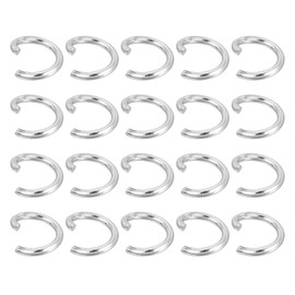 sourcing map 200Pcs Open Jump Rings, 8mm 316 Stainless Steel O Rings, Split Rings Circle Clasp Connecting Rings for Jewelry Making Supplies Necklace Repair, Silver