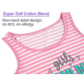Cozchique Girls Tank Top Pajamas – Size 8 Summer Shorts PJS Set Big Kids Clothes for Tween/Teens Pink Stripe