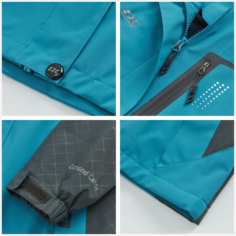 Diamond Candy Women's Waterproof Rain Jacket with Hood Lightweight Outdoors