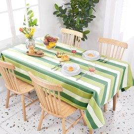 Deconovo Lotus Effect Table Linen, Machine Washable Tablecloth, Waterproof, Easy Care, Table Protector, Elegant Tablecloths for Kitchen, Durable, 140 x 180 cm, Green, Pack of 1