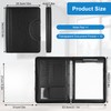 A4 Writing Case with Zip, Black PU Leather Folder, Conference