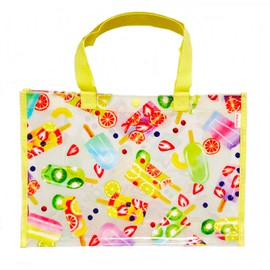 Kiejun KF604-07 Pool Bag, Beach Bag, For Boys, Girls, Pool, Beaching, Children, Transparent, Waterproof, Elementary School Students, Kindergarten, Nursery School, Plastic Bag, Y Ice