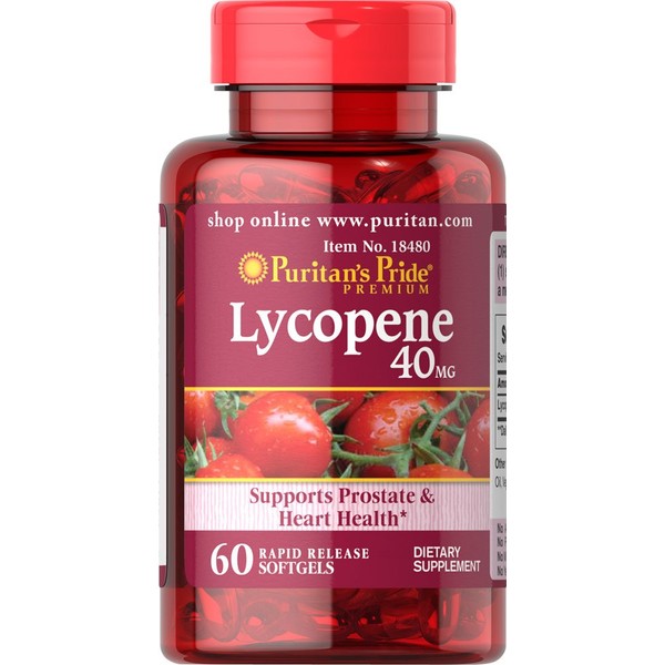 Pack of 2: Puritan's Pride Lycopene 40MG 60 capsules(120 total). Supports Prostate & Heart Health.
