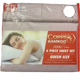 Copper X Sheet Set Queen Size Infused Copper X Bamboo Essence 2000 Seties 6pc