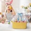 Cute Yellow Gift Basket, Woven Baskets for Gifts Empty, Cotton