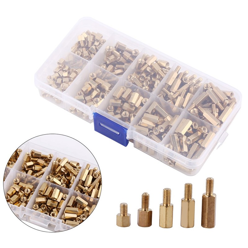 300pcs M3 Brass StandOff Set Hex Male Female Hex Spacers