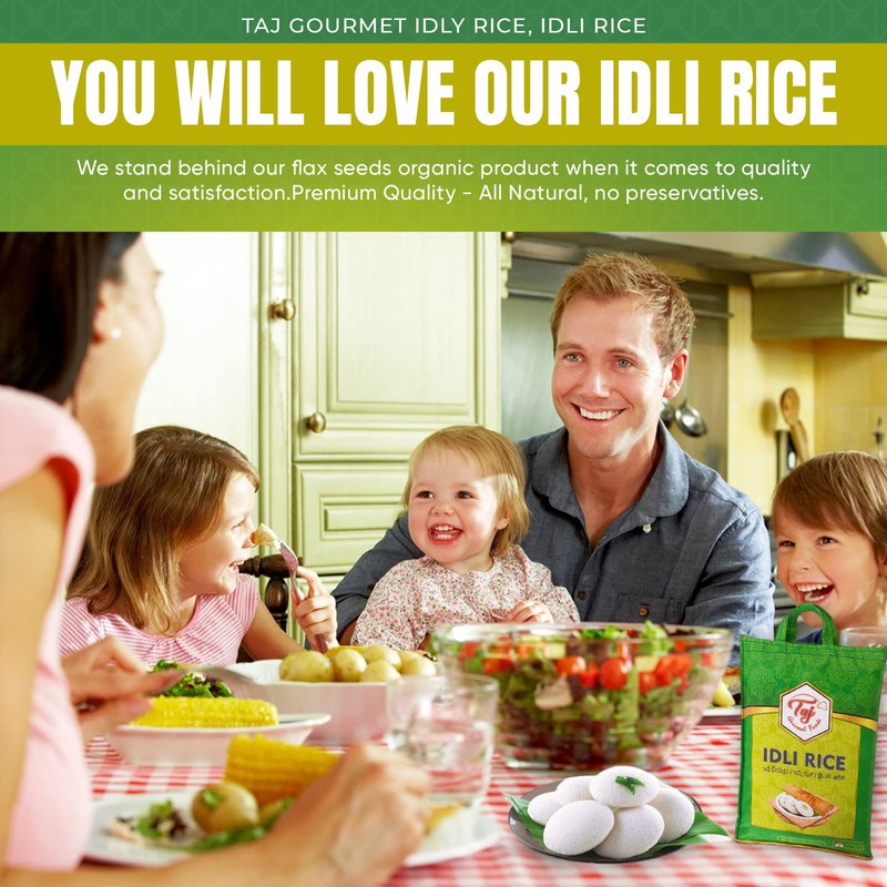TAJ Gourmet Idly Rice, Idli Rice, Short Grain Rice, 10-Pounds