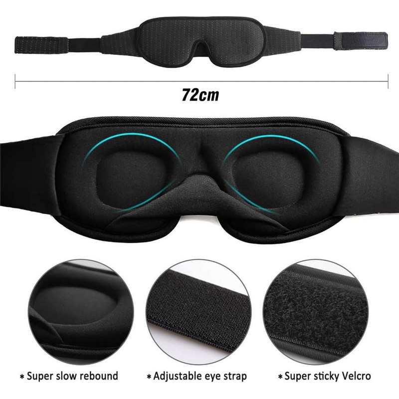 Red Purple Sleep Eye Mask Soft 3D Memory Foam Padded