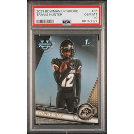 Graded 2023 Topps Bowman U Chrome Travis Hunter #36 Rookie RC Football Card PSA 10 Gem Mint