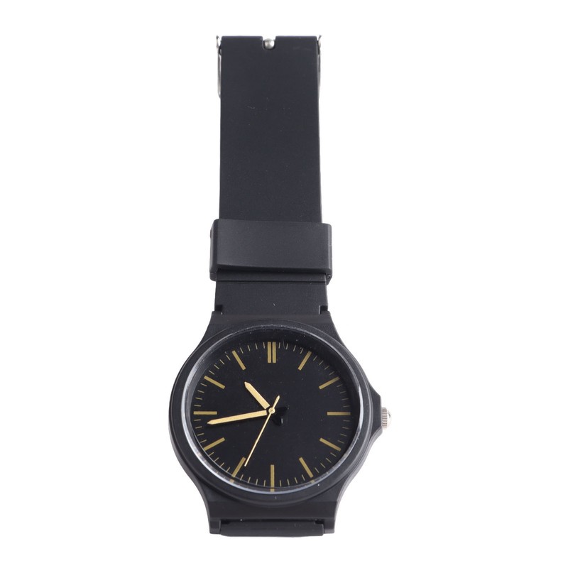 Waterproof Quartz Watch with Rubber Strap Adjustable 3 Hands Easy