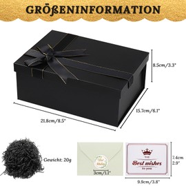 Gift Boxes with Lid, Gift Box with Lid, Black Gift Box with Bow, Rectangle Gift Box for Weddings, Christmas, Birthdays, Anniversaries Gift Packaging Box