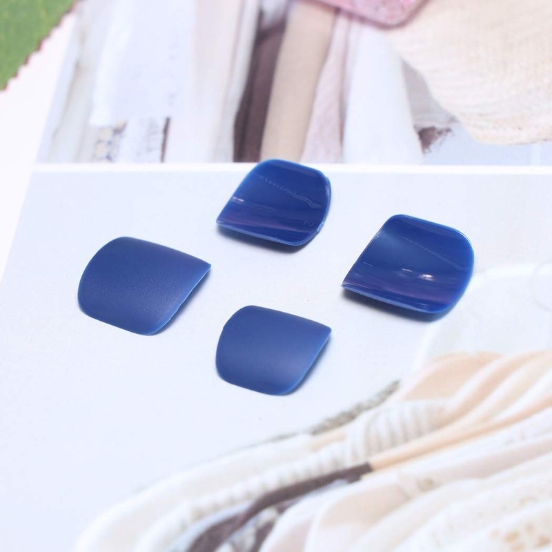 YienDoo False Nail for Toe Chic Exquisite Bridal Dark Blue