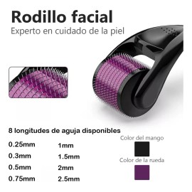 8pzs Dermaroller Facial Para Barba Titanio Produce Colágeno