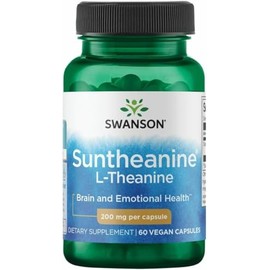 Swanson Amino Acid Double Potency Suntheanine L-Theanine 200 Milligrams 60 Veg Capsules