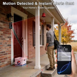 Doorbell Camera Wireless ,2K HD Dual Cameras &Head-to-Toe View ,Battery Powered/Wired Video door bell with Chime,No Subscription,Delivery Guard,Motion Detection,Works with Alexa&Google(Only 2.4G WIFI)