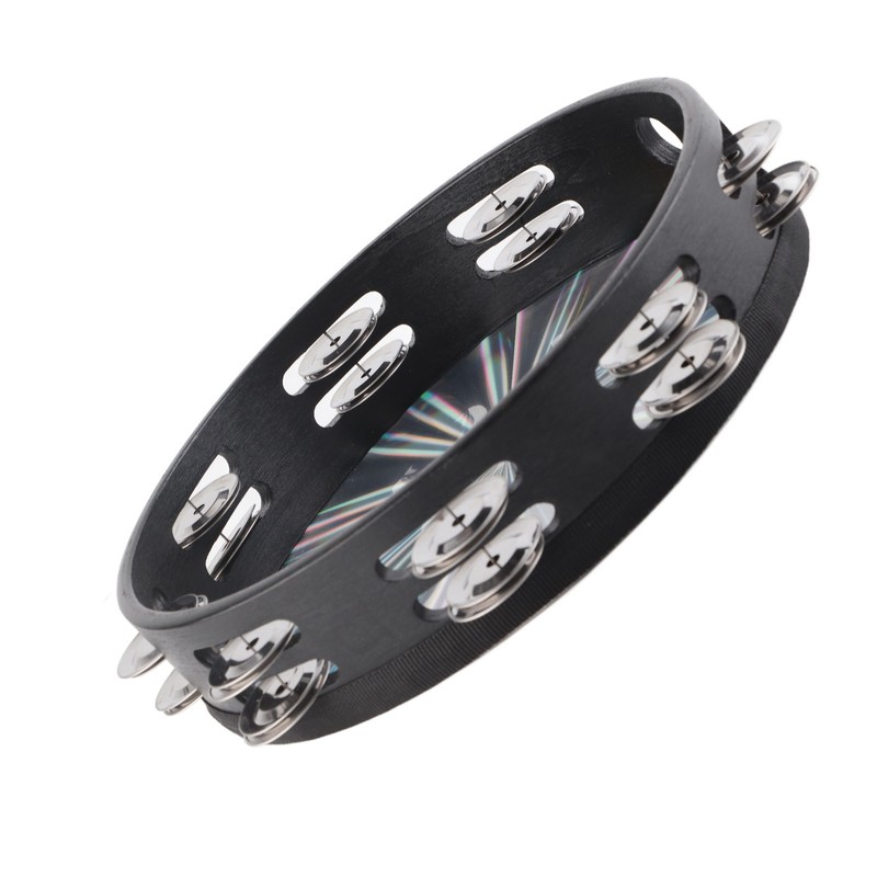 Tambourine Double Row 16 Pairs Metal Jingles Clear Sound Laser