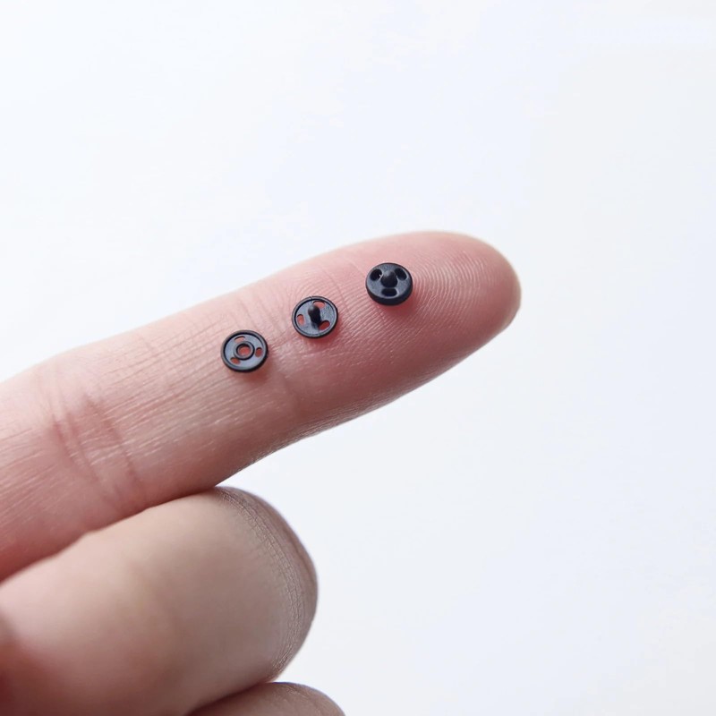 4mm/0.16" Super Tiny Plastic Snap Closures, Mini Doll Buttons, Doll