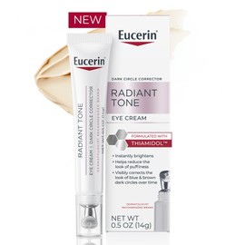 Eucerin Radiant Tone Eye Cream Dark Circle Corrector, Eye Brightening Cream with Thiamidol and Hyaluronic Acid, Helps Reduce the Look of Eye Puffiness, 0.5 Oz Tube