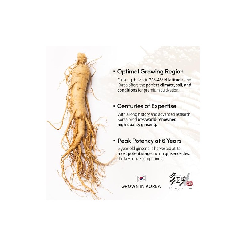 Korean Red Ginseng (6-Year Root) (Enhanced Ginsenoside) 120 Vegan Capsules